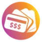 ícono de tarjeta de crédito violeta