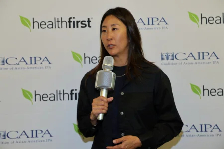 New York State Assemblymember Grace Lee thanks HEALTHFIRST and CAIPA